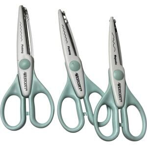 Westcott Decorative Scissors Three Piece Set in Mint & White
